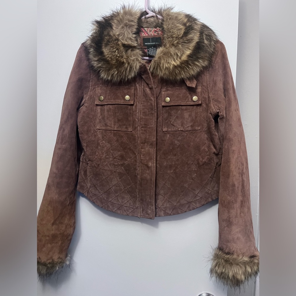 Moda International Jacket leather faux fur